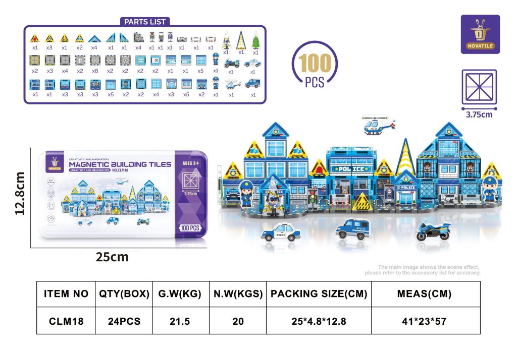 3.75 Iron Box Police Scene Magnetic Film 100pcs TS-18