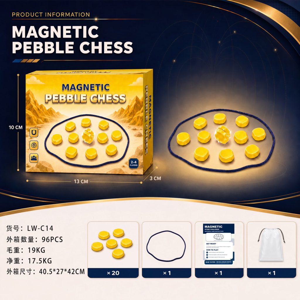磁力对战棋注塑款-ABS黄款(20颗)(磁力,益智,桌游,磁力棋)磁性棋盘游戏磁力效应棋磁力折叠棋 TS-C14